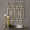 Picture of 2 Pieces Big Metal Wall Decor Set Modern Gold & Silver Rectangle Art Living Room Bedroom
