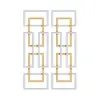 Picture of 2 Pieces Big Metal Wall Decor Set Modern Gold & Silver Rectangle Art Living Room Bedroom
