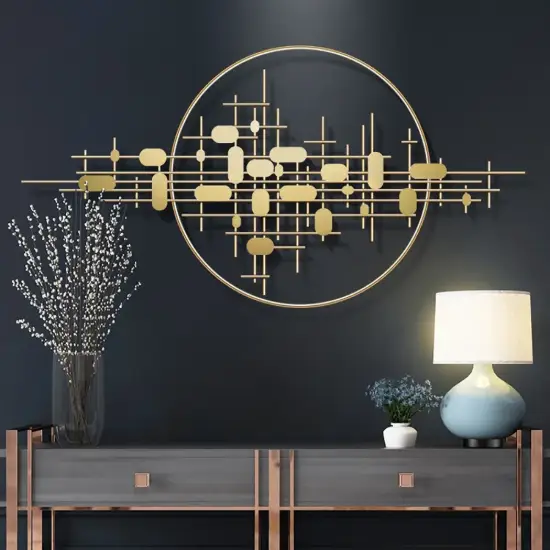 Picture of 3D Modern Big Gold Wall Decor For Living Room Unique Decorative Metal Home Hanging Art – 1350mm