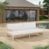 Picture of Ropipe Woven Rope Outdoor Sofa 3-Seater Sofa with White Polyester Pillow Cushion