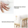 Picture of Ropipe Woven Rope Outdoor Sofa 3-Seater Sofa with White Polyester Pillow Cushion