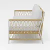 Picture of Ropipe Woven Rope Outdoor Sofa 3-Seater Sofa with White Polyester Pillow Cushion