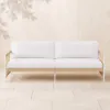 Picture of Ropipe Woven Rope Outdoor Sofa 3-Seater Sofa with White Polyester Pillow Cushion