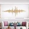 Picture of 1200mm x 500mm Geometric Modern Gold Lines Metal Wall Decor Hanging Accent Living Room
