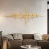 Picture of 1200mm x 500mm Geometric Modern Gold Lines Metal Wall Decor Hanging Accent Living Room