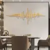 Picture of 1200mm x 500mm Geometric Modern Gold Lines Metal Wall Decor Hanging Accent Living Room