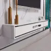 Postmodern Minimalist 1803 mm Floating TV Stand with 2 Drawers and Storage – White Media Console