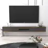Postmodern Minimalist 1803 mm Floating TV Stand with 2 Drawers and Storage – Gray Media Console