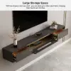 Postmodern Minimalist 1803 mm Floating TV Stand with 2 Drawers and Storage – Gray Media Console