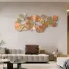 Picture of 53.9" Farmhouse Gold Ginkgo Leaves Wall Decor For Living Room Bedroom Metal Wall Art
