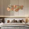 Picture of 53.9" Farmhouse Gold Ginkgo Leaves Wall Decor For Living Room Bedroom Metal Wall Art