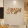 Picture of 53.9" Farmhouse Gold Ginkgo Leaves Wall Decor For Living Room Bedroom Metal Wall Art