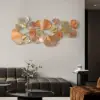 Picture of 53.9" Farmhouse Gold Ginkgo Leaves Wall Decor For Living Room Bedroom Metal Wall Art