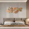 Picture of 53.9" Farmhouse Gold Ginkgo Leaves Wall Decor For Living Room Bedroom Metal Wall Art