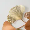 Picture of 53.9" Farmhouse Gold Ginkgo Leaves Wall Decor For Living Room Bedroom Metal Wall Art