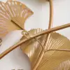 Picture of 53.9" Farmhouse Gold Ginkgo Leaves Wall Decor For Living Room Bedroom Metal Wall Art
