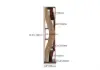 5-Tier Geometric Bookshelf Curved Shape Industrial Bookcase in Walnut & Black Rotating