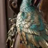 825mm Rustic Resin Peacock Plant Stand Indoor Multi-Colored Freestanding Planter