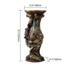 825mm Rustic Resin Peacock Plant Stand Indoor Multi-Colored Freestanding Planter