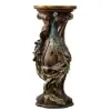 825mm Rustic Resin Peacock Plant Stand Indoor Multi-Colored Freestanding Planter