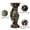 825mm Rustic Resin Peacock Plant Stand Indoor Multi-Colored Freestanding Planter