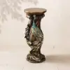 825mm Rustic Resin Peacock Plant Stand Indoor Multi-Colored Freestanding Planter