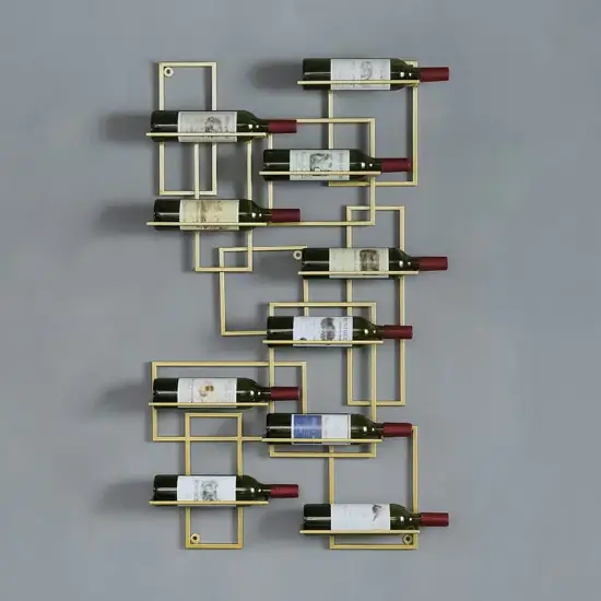 10-Bottle Modern Geometric Wall Mounted Wine Rack – AUD-H0234