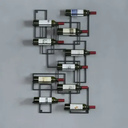 10-Bottle Modern Geometric Wall Mounted Wine Rack – AUD-H0235