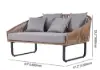 1600mm Rattan Outdoor Daybed with Grey Cushion Pillow Aluminum Frame