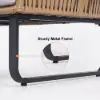 1600mm Rattan Outdoor Daybed with Grey Cushion Pillow Aluminum Frame