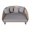 1600mm Rattan Outdoor Daybed with Grey Cushion Pillow Aluminum Frame