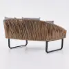 1600mm Rattan Outdoor Daybed with Grey Cushion Pillow Aluminum Frame