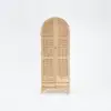 Japandi Woven Rattan Armoire Wardrobe with 2 Doors and 4 Drawers Closet Cabinet