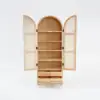 Japandi Woven Rattan Armoire Wardrobe with 2 Doors and 4 Drawers Closet Cabinet