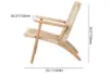 Picture of Japandi Solid Wood Outdoor Patio Lounge Chair Armchair Kraft Paper Rope Woven Seat