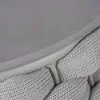Modern Faux Marble Top Round Outdoor Coffee Table with Textilene Rope Woven Base in Grey