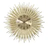 Large 3D Sunburst Metal Oversized Wall Clock Wheat Home Decor