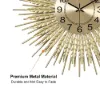 Large 3D Sunburst Metal Oversized Wall Clock Wheat Home Decor