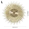 Large 3D Sunburst Metal Oversized Wall Clock Wheat Home Decor