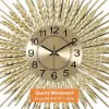 Large 3D Sunburst Metal Oversized Wall Clock Wheat Home Decor