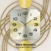 1000mm 3D Modern Metal Oversized Wall Clock with Golden Geometric Frame for Living Room