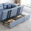 188 cm Full 2-Seater Faux Leather Pull-out Sleeper Sofa with Storage and Side Pockets