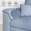 188 cm Full 2-Seater Faux Leather Pull-out Sleeper Sofa with Storage and Side Pockets