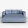 188 cm Full 2-Seater Faux Leather Pull-out Sleeper Sofa with Storage and Side Pockets