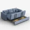 188 cm Full 2-Seater Faux Leather Pull-out Sleeper Sofa with Storage and Side Pockets