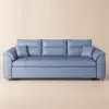 188 cm Full 2-Seater Faux Leather Pull-out Sleeper Sofa with Storage and Side Pockets