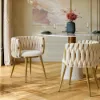 Picture of Sweave Off-White Velvet Dining Chair with Upholstered, 1 Piece