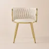 Picture of Sweave Off-White Velvet Dining Chair with Upholstered, 1 Piece