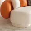 Suncurve 210 cm Performance Leather Curved Upholstered Sofa with Pillows – Orangewhite