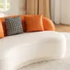 Suncurve 210 cm Performance Leather Curved Upholstered Sofa with Pillows – Orangewhite